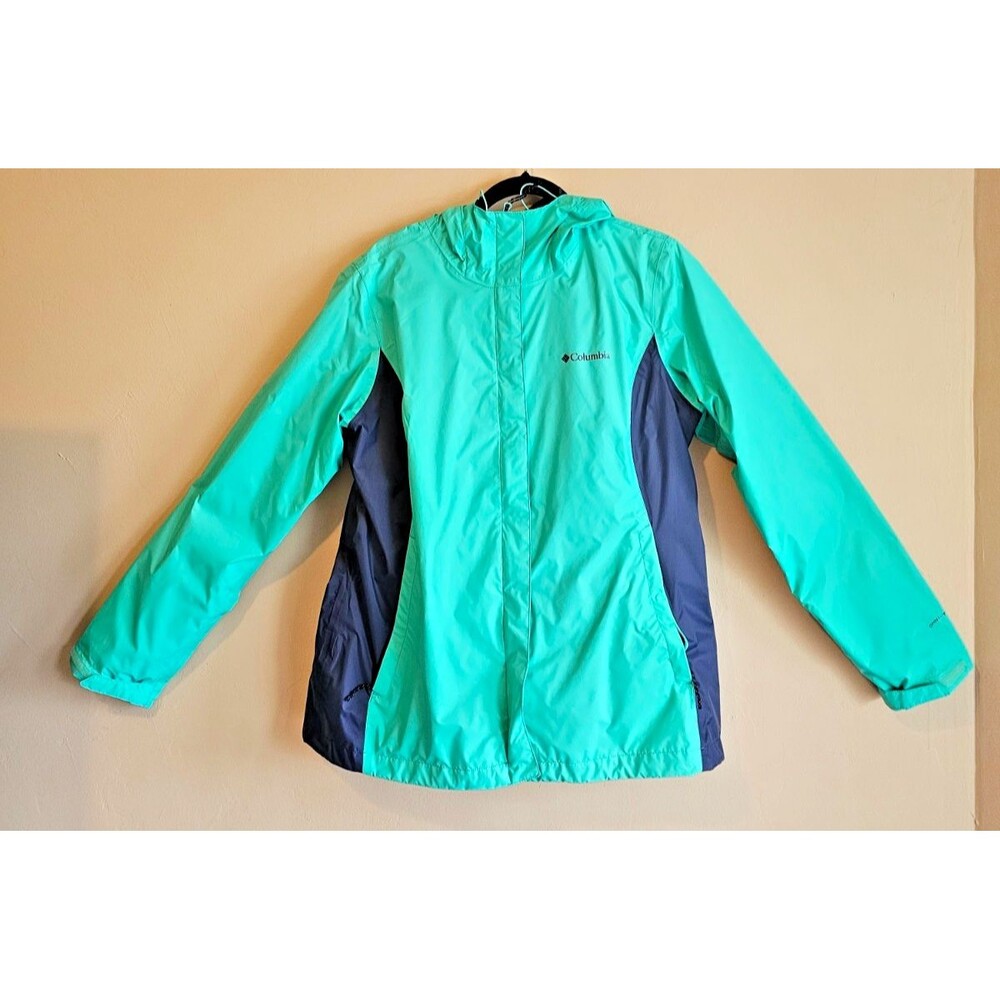 Columbia Omni-Tech Rain Jacket Women's Lrg Turquoise/Blue- rain jacket